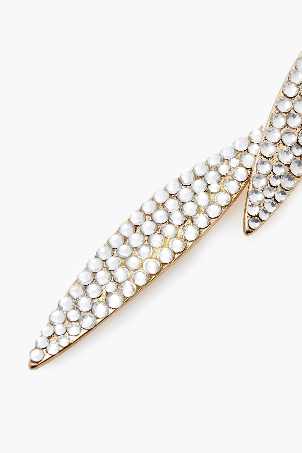 KENNETH JAY LANE Gold-tone crystal clip earrings