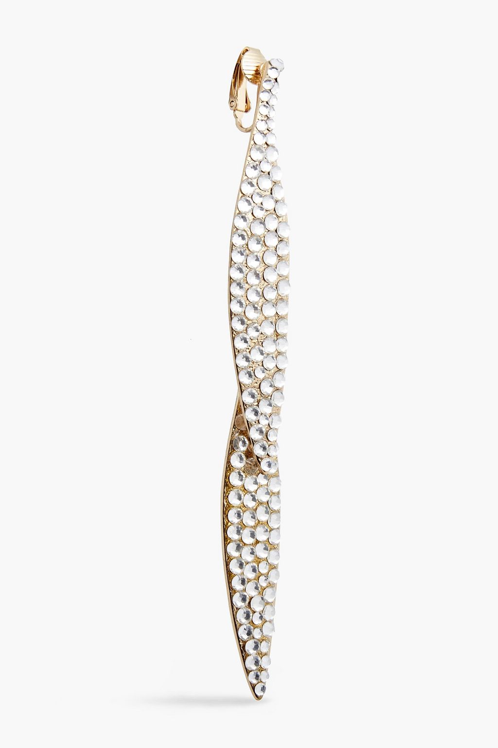 KENNETH JAY LANE Gold-tone crystal clip earrings