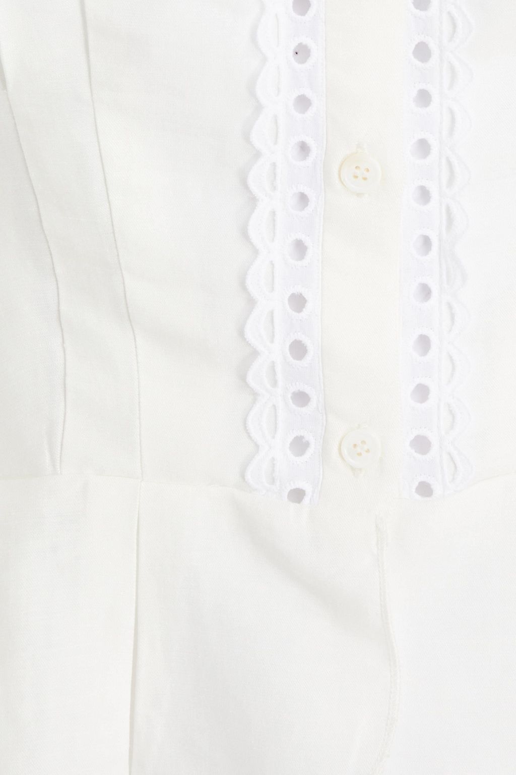SANDRO Bluse aus Twill mit Lochstickerei-Besatz
