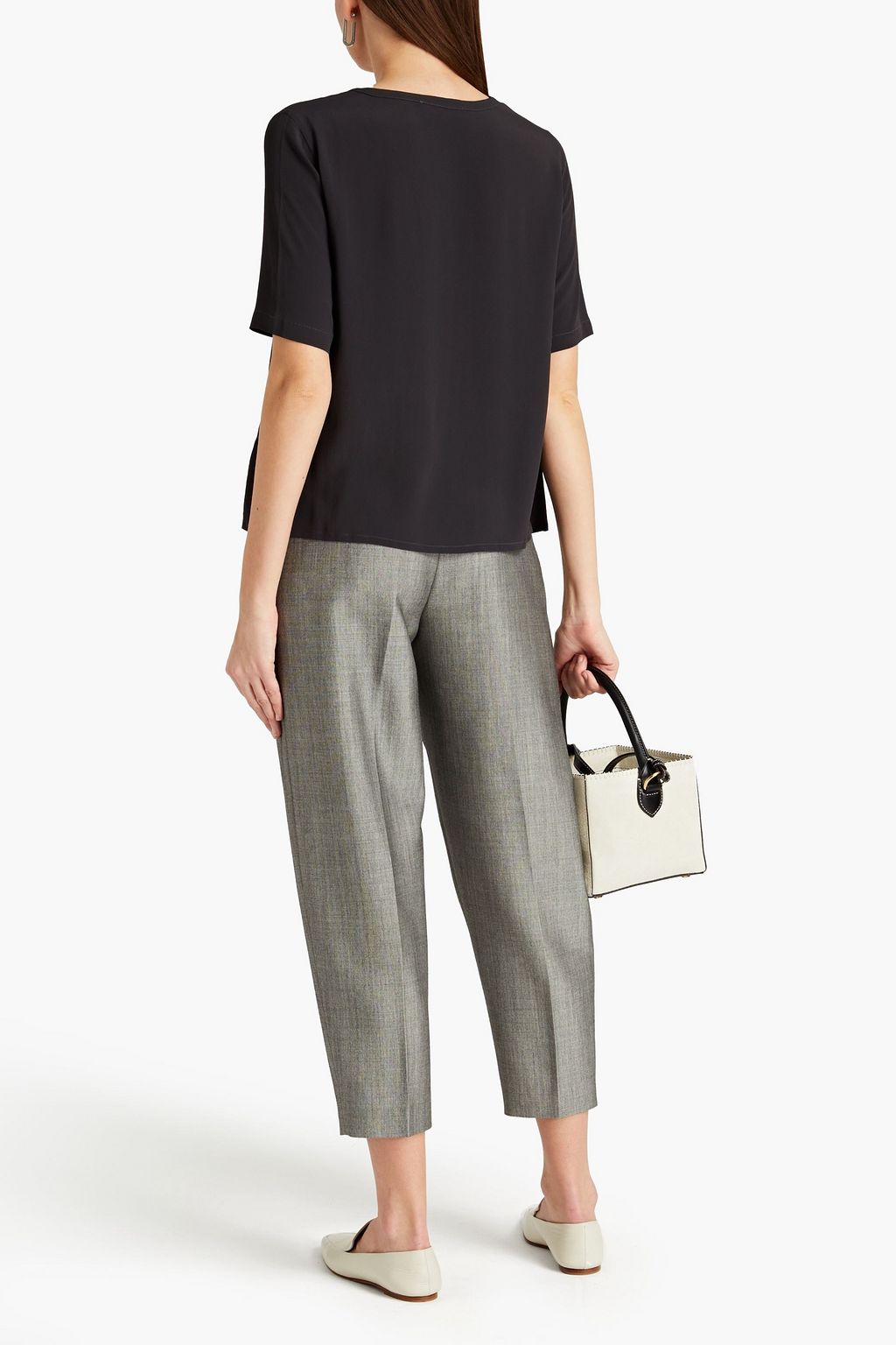 FABIANA FILIPPI Bead-embellished crepe de chine top