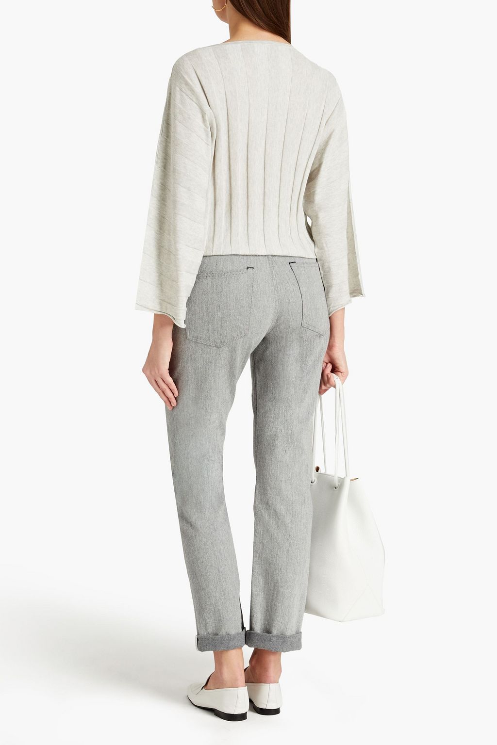 FABIANA FILIPPI Mélange ribbed silk and cotton-blend sweater