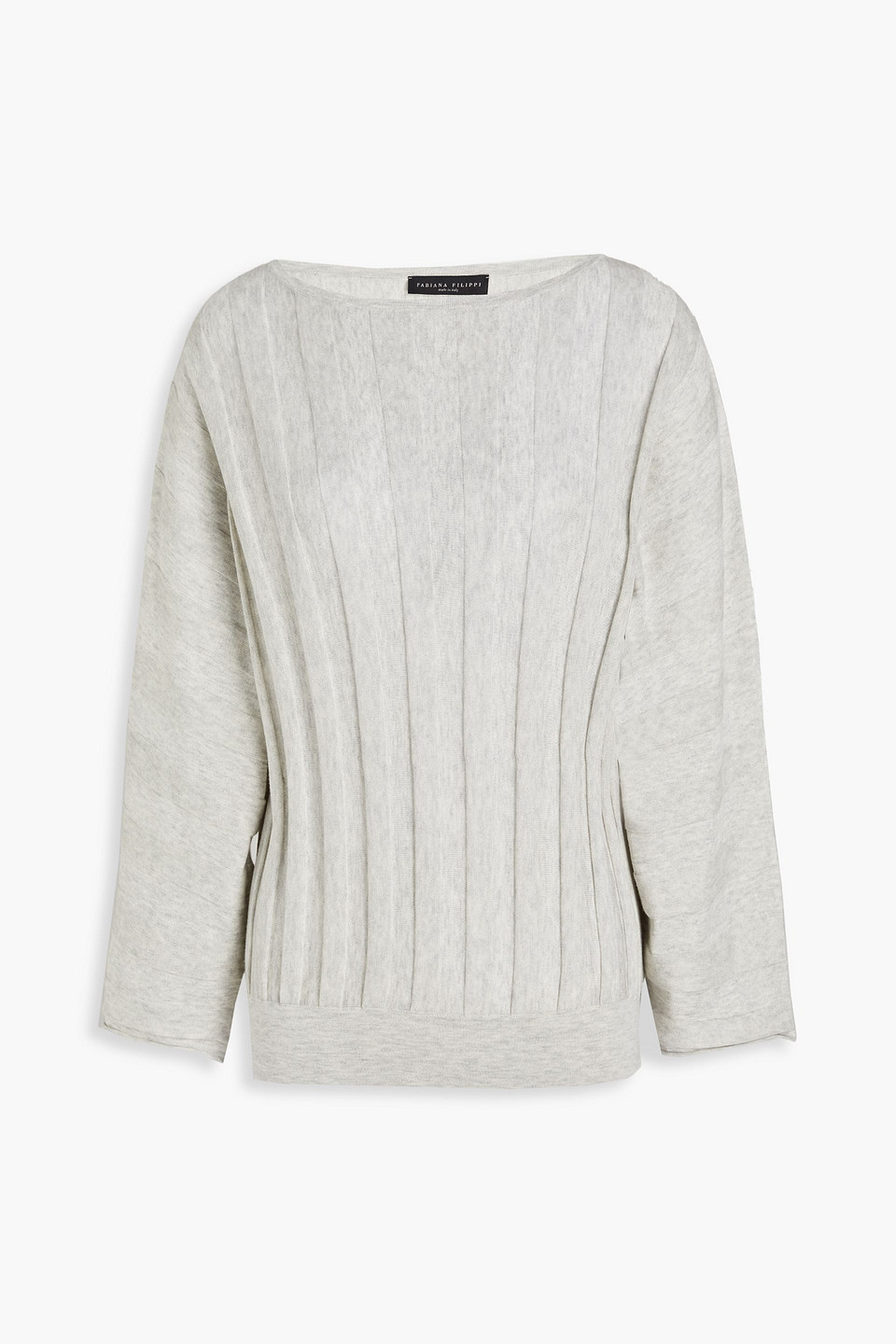 Fabiana Filippi Woman Mélange Ribbed Silk And Cotton-blend Sweater Light Gray Size 38