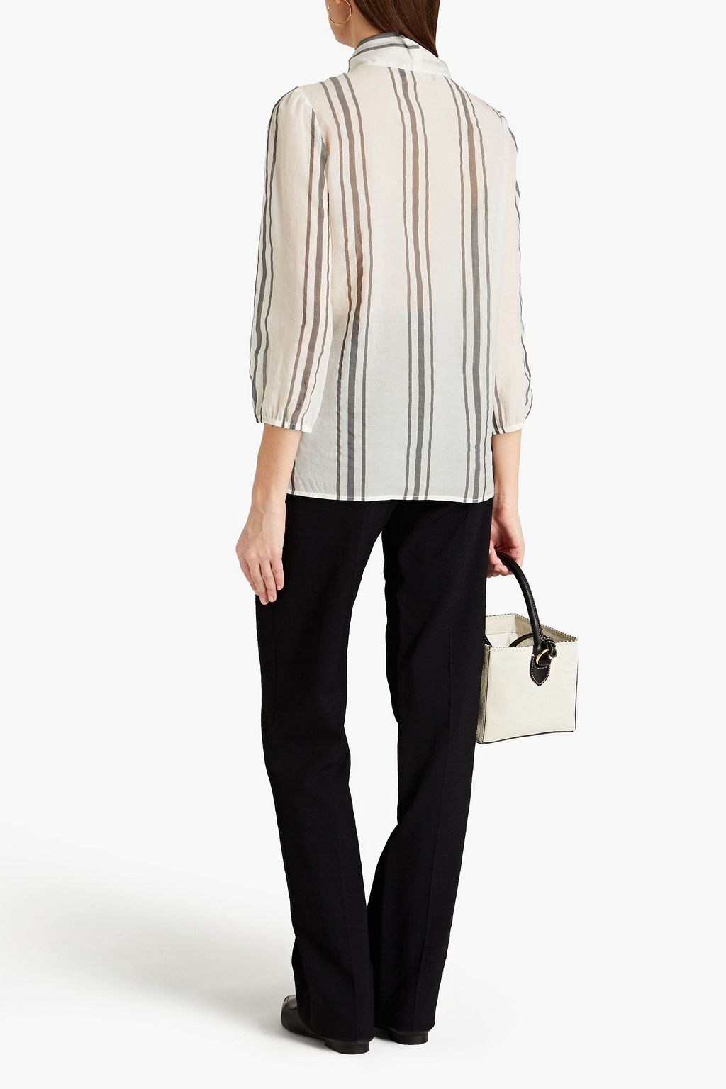 FABIANA FILIPPI Striped silk-chiffon blouse