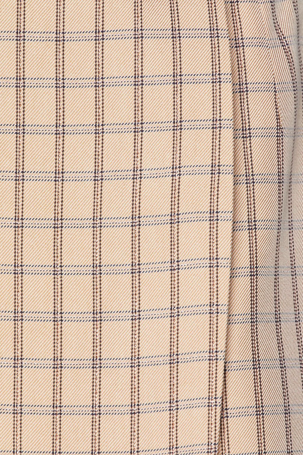 SANDRO Checked twill mini wrap skirt