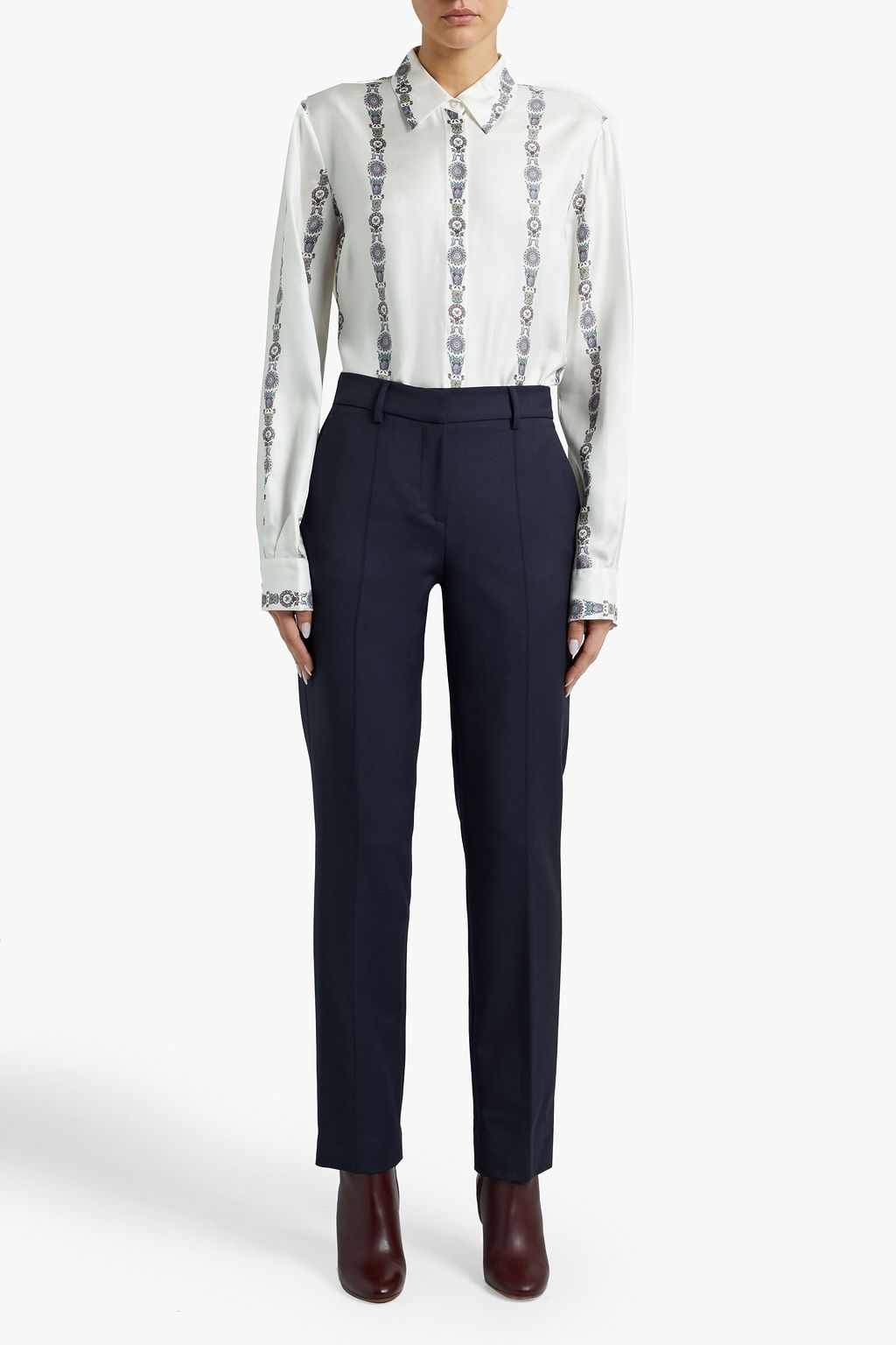 GABRIELA HEARST Henri printed silk satin-twill blouse
