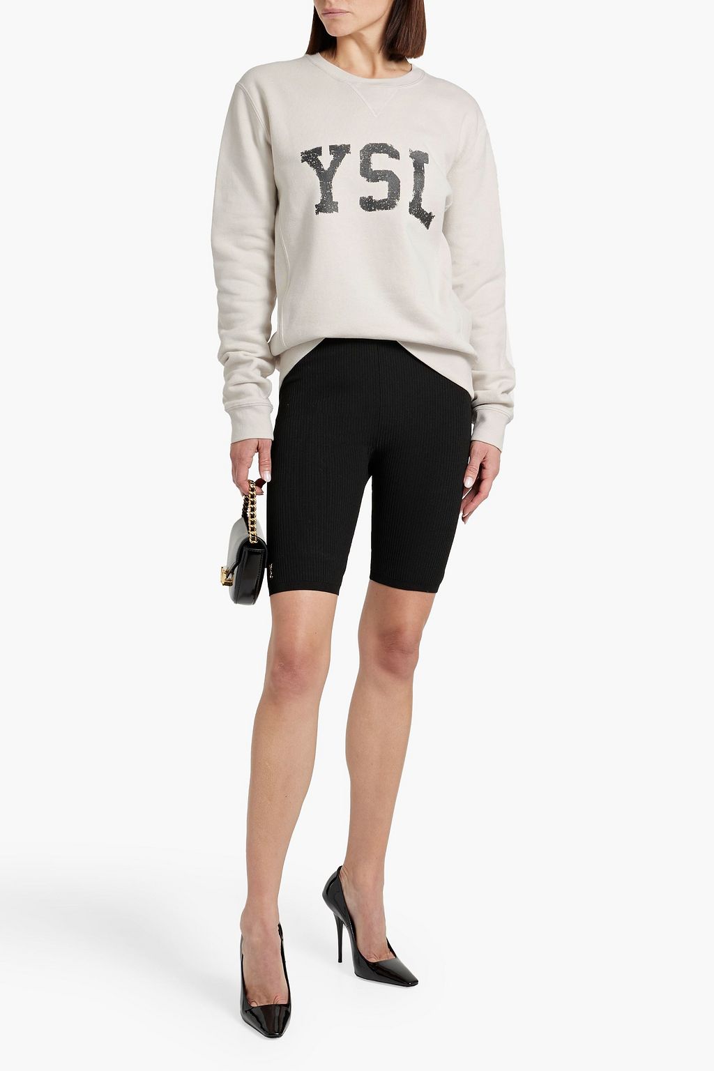 Saint Laurent Women's Certified Cotton Sweatshirt Black