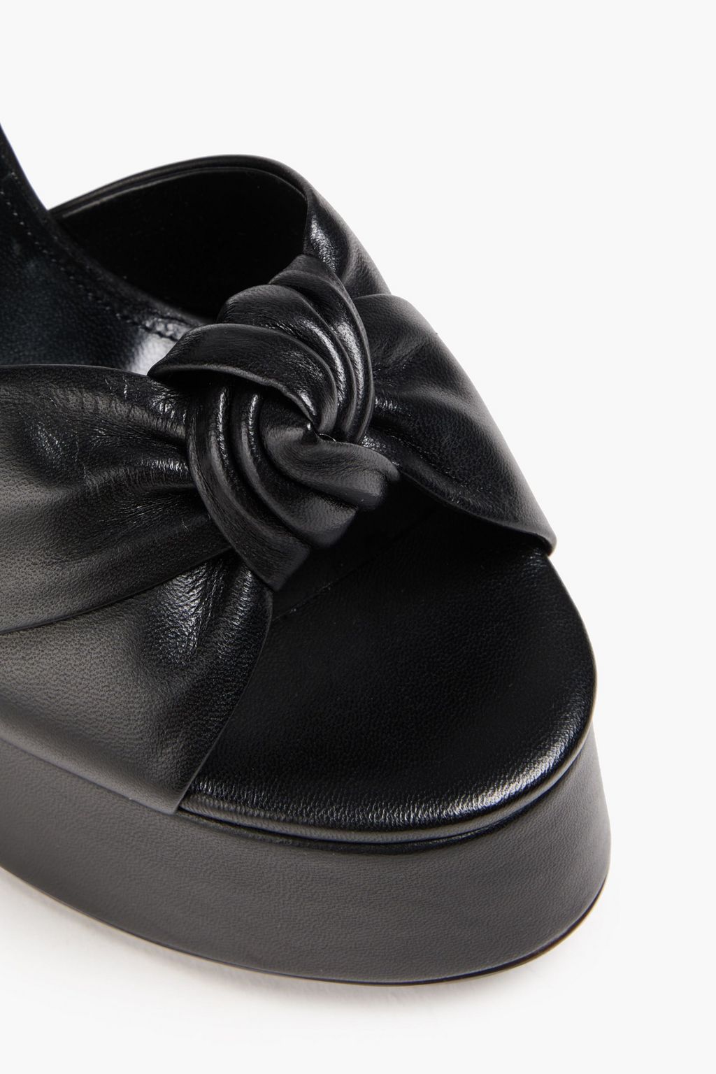 SAINT LAURENT Bianca knotted leather platform sandals