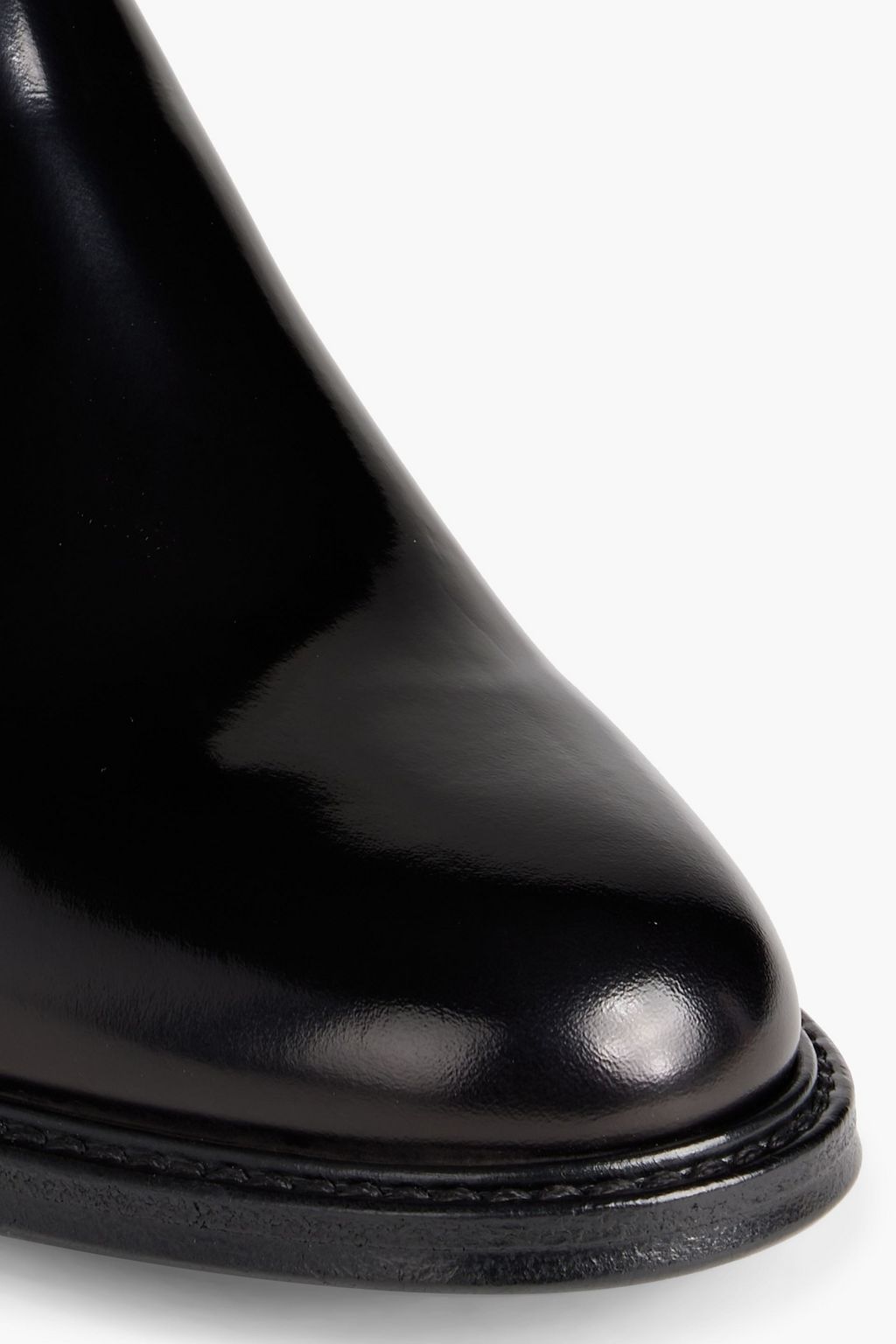 SAINT LAURENT Glossed-leather ankle boots
