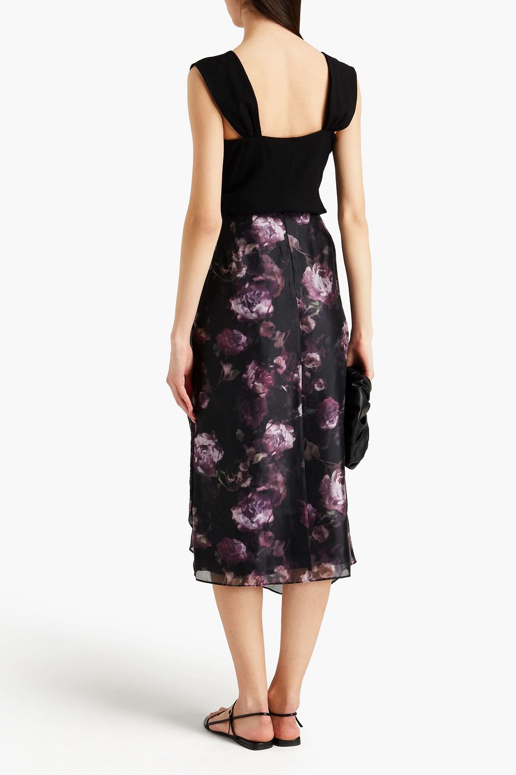 VINCE. Gathered stretch-crepe top