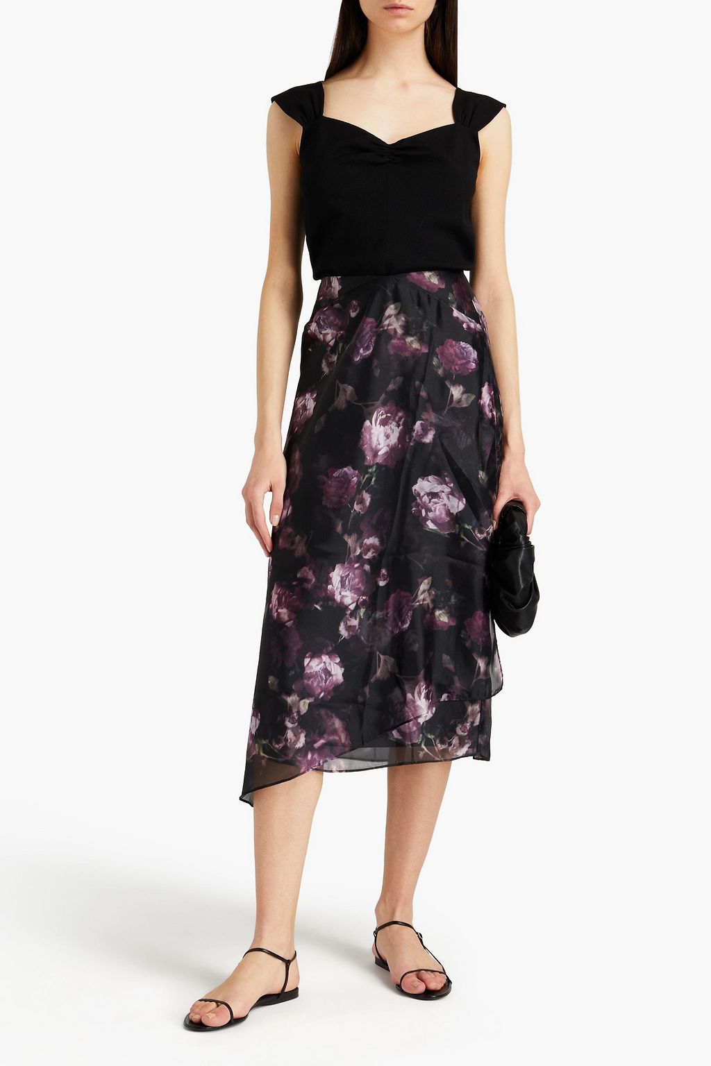 VINCE. Gathered stretch-crepe top