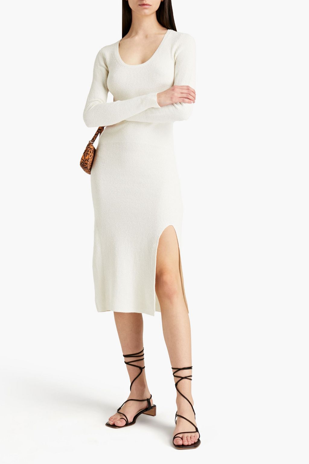 RAG & BONE Sunny ribbed cotton-blend midi dress
