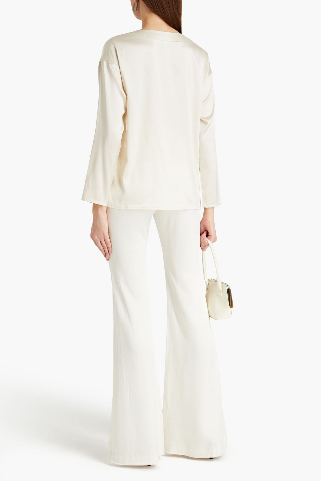 FABIANA FILIPPI Bead-embellished silk-blend satin top