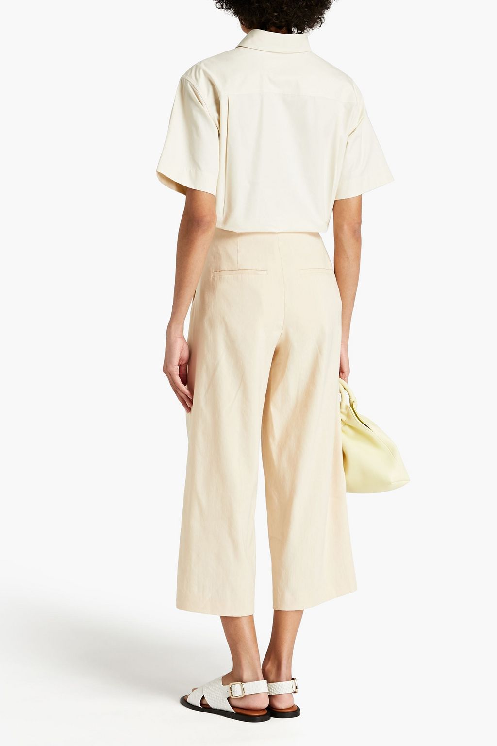 VINCE. Slub linen-blend culottes