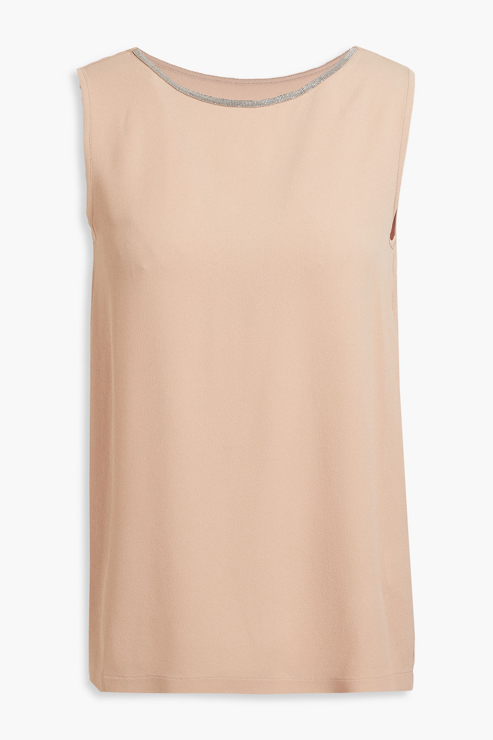 Fabiana Filippi Woman Bead-embellished Crepe De Chine Top Blush Size 48