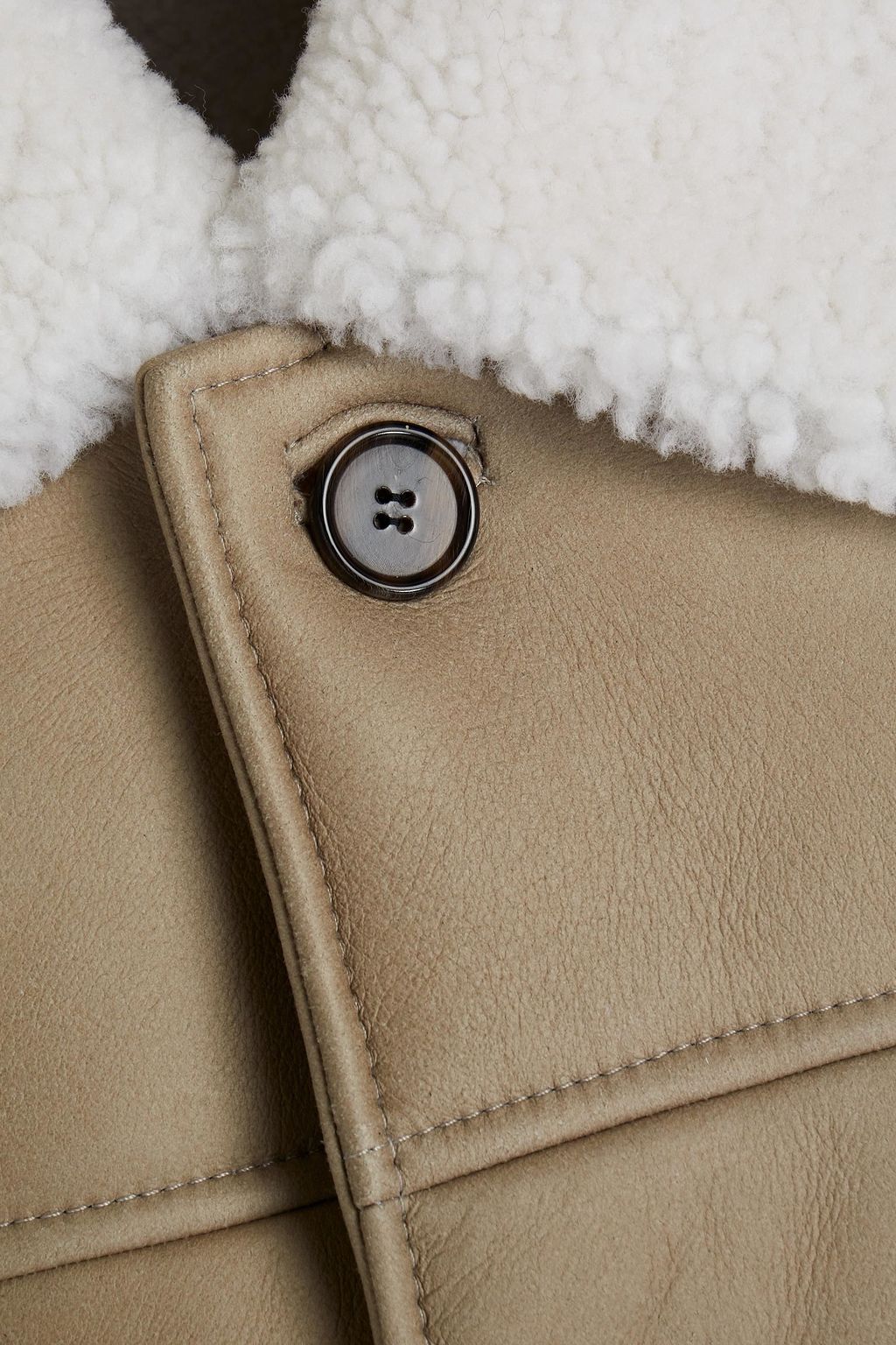 DOLCE&GABBANA Shearling-trimmed textured-leather jacket