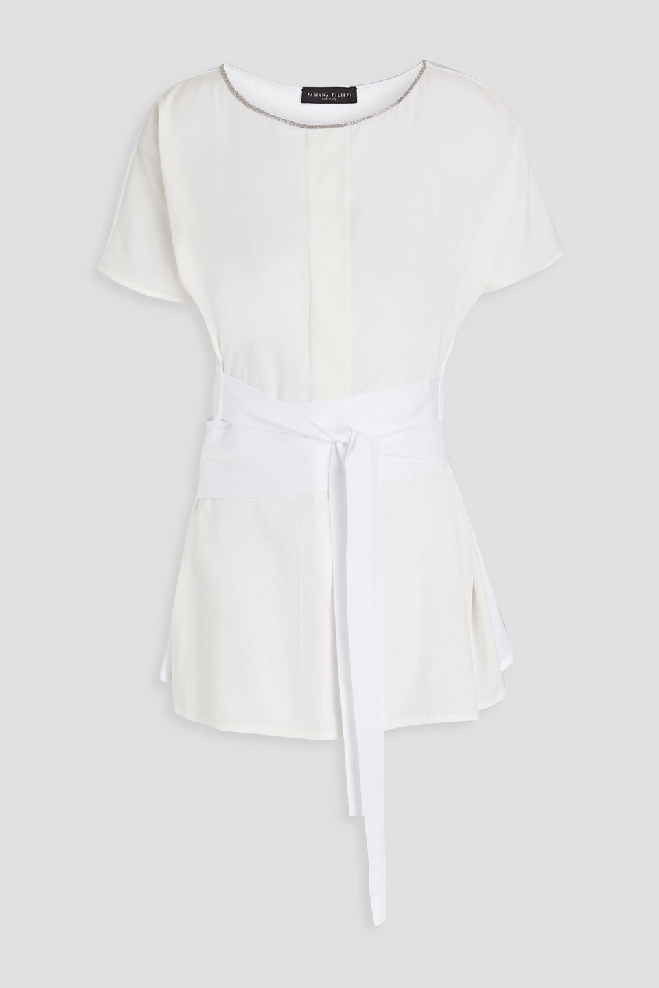 Fabiana Filippi Woman Jersey-paneled Silk-blend Georgette Top White Size 42