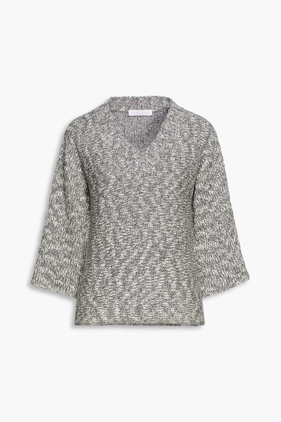 Fabiana Filippi Woman Metallic Mélange Cotton-blend Sweater Anthracite Size 42