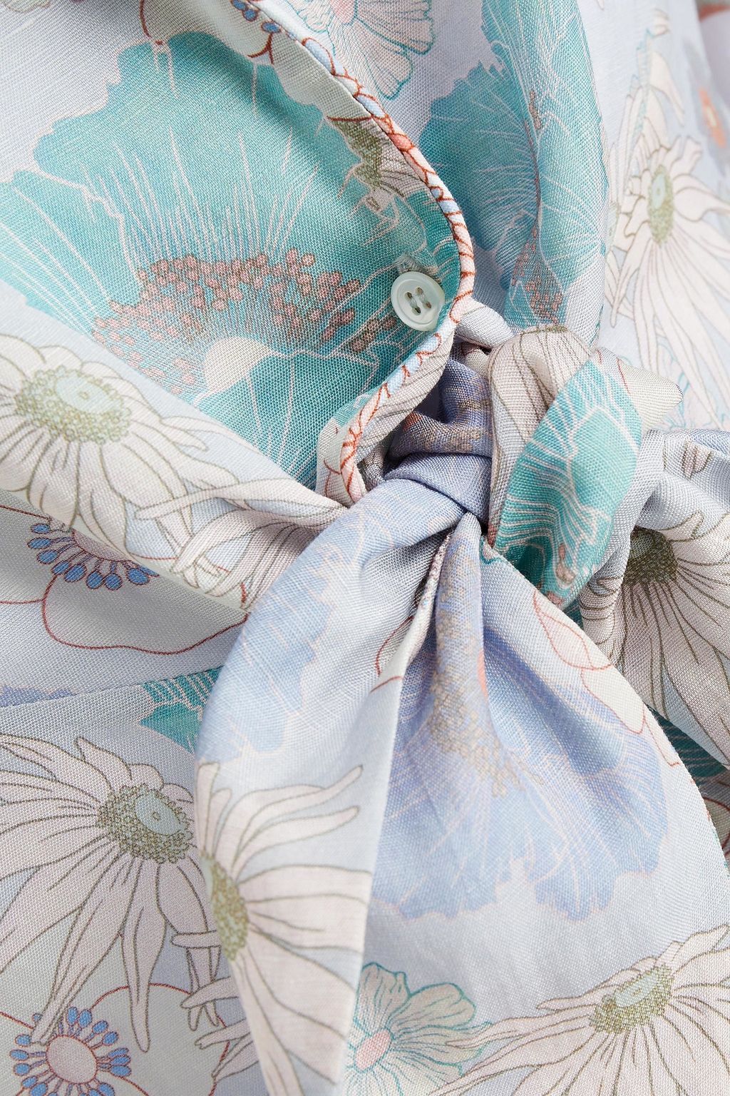 SANDRO Hemd aus Webstoff mit floralem Print und Knotendetail