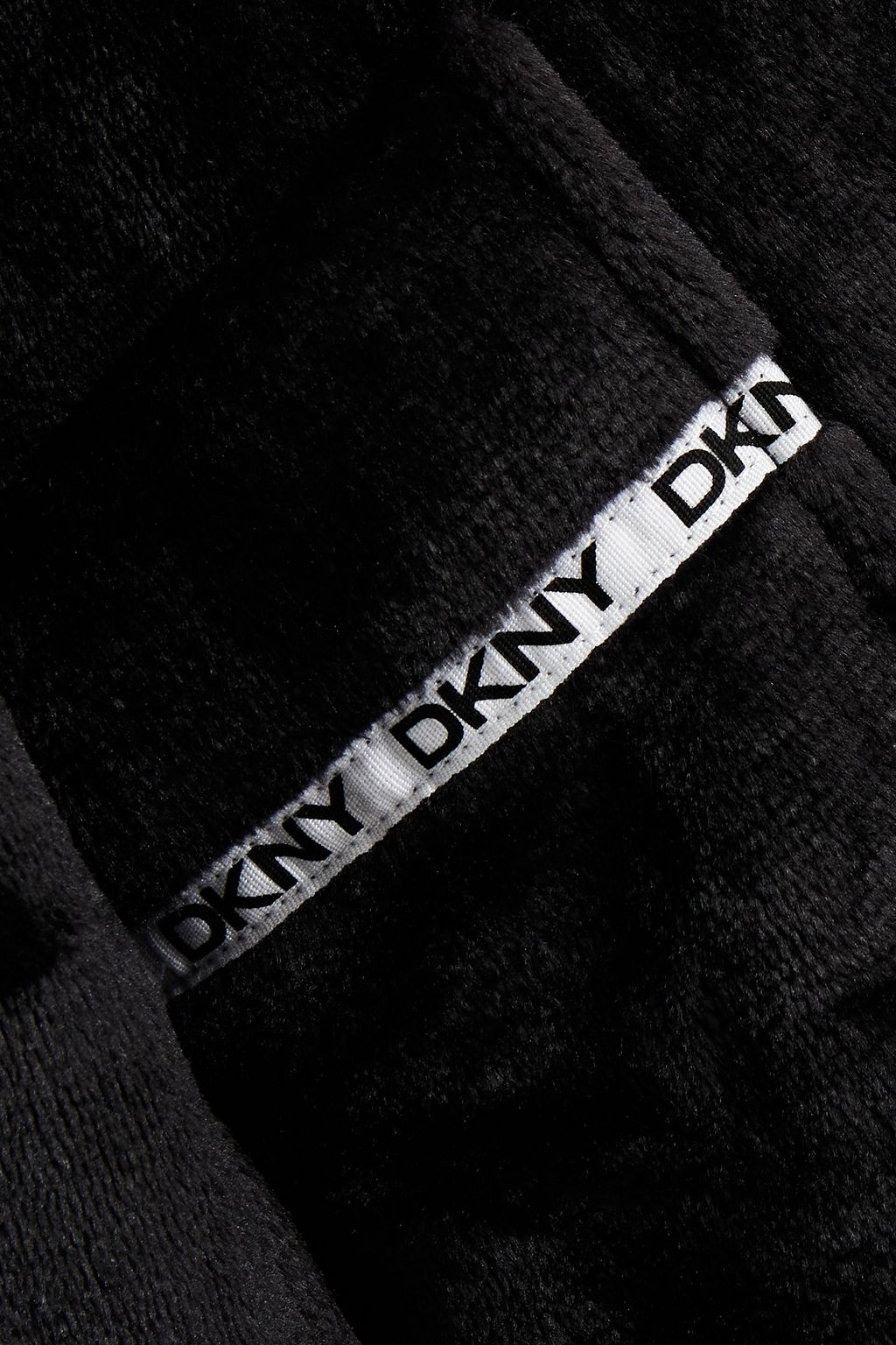 DKNY Monogram-trimmed fleece robe