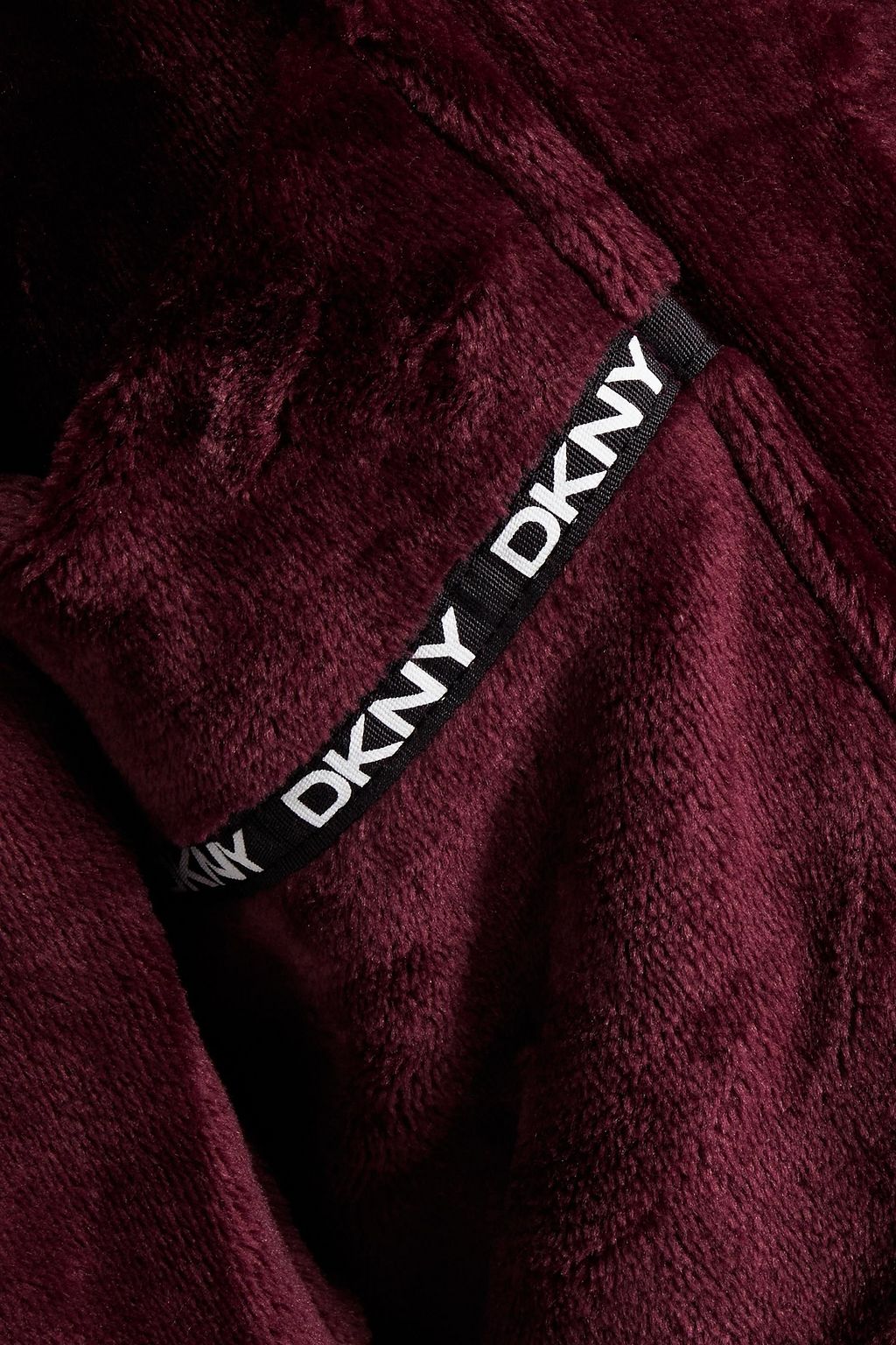 DKNY Monogram-trimmed fleece robe
