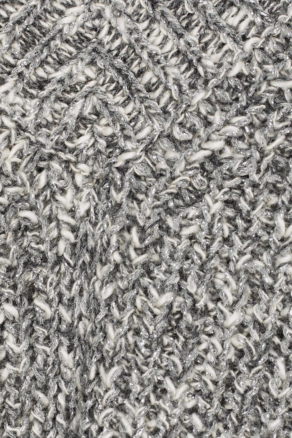 FABIANA FILIPPI Ribbed mélange cotton-blend poncho