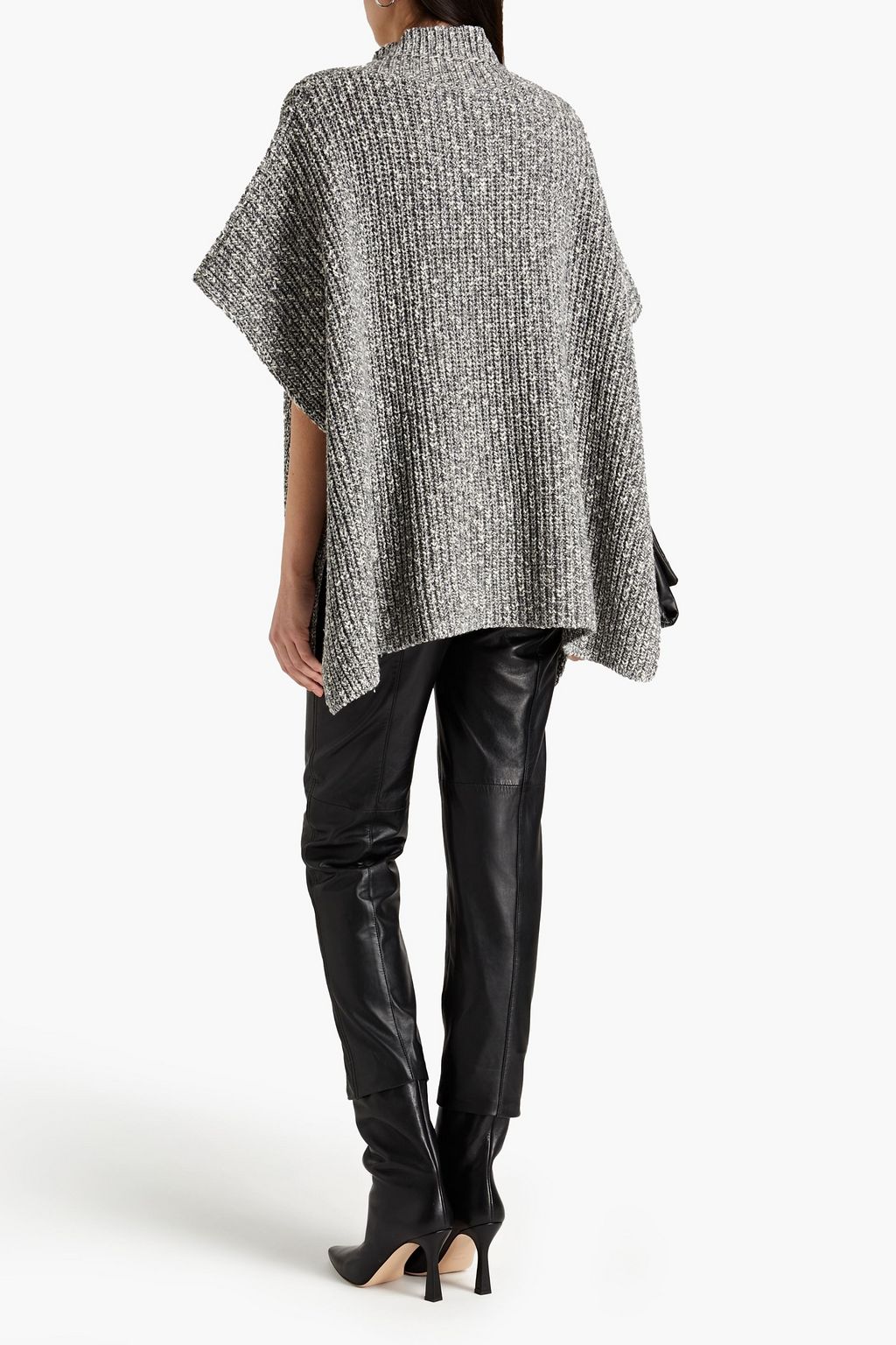 FABIANA FILIPPI Ribbed mélange cotton-blend poncho