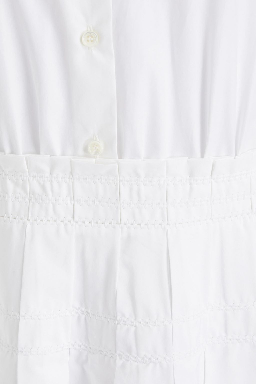 LORO PIANA Nicky pleated cotton-poplin midi shirt dress