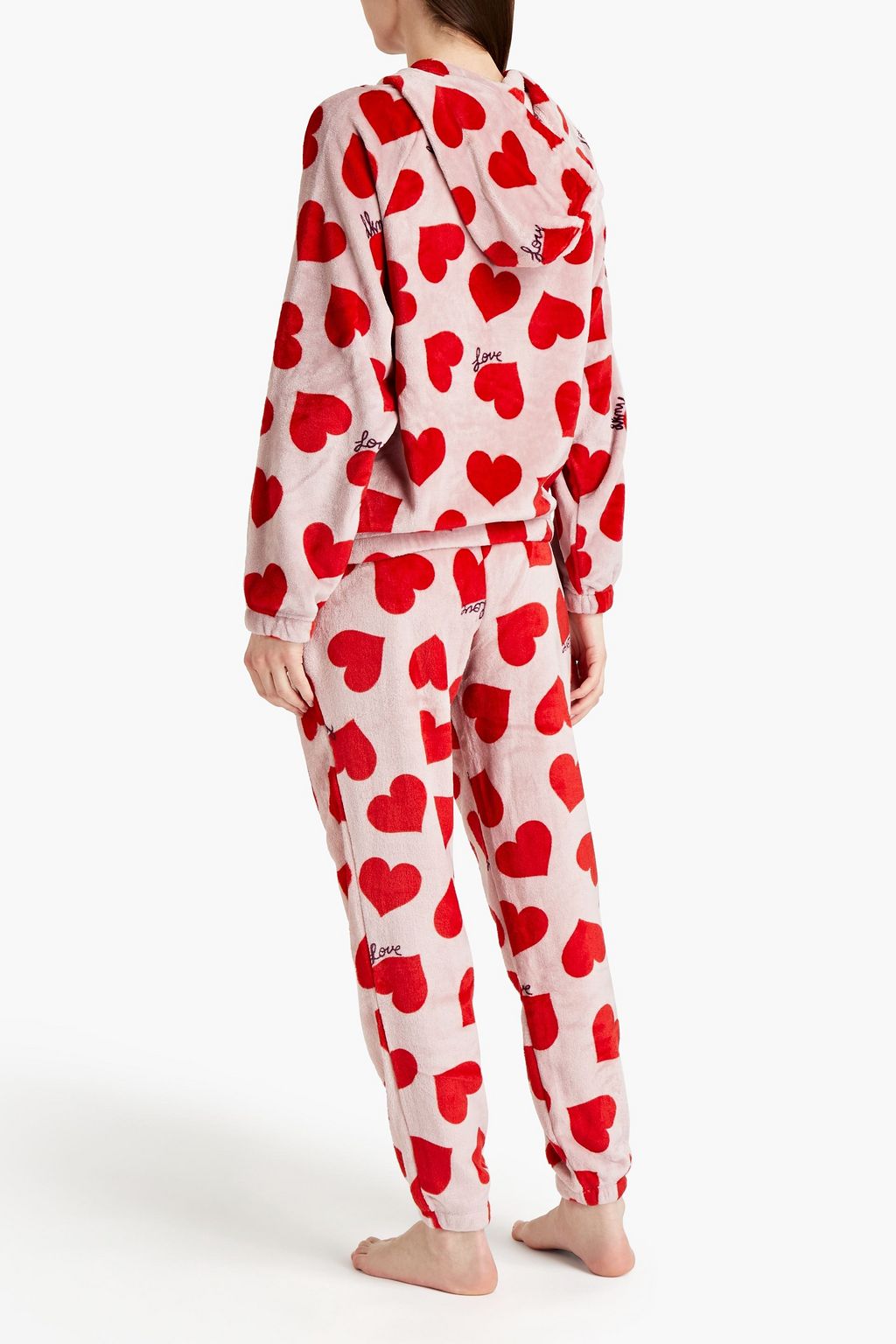 DKNY Printed fleece hooded pajama set