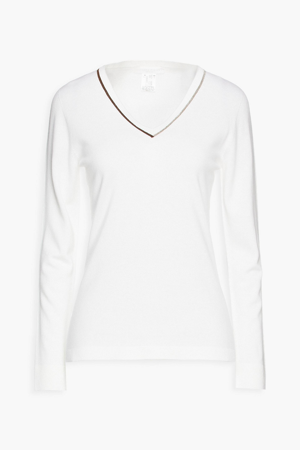 Fabiana Filippi Woman Bead-embellished Cashmere Sweater Off-white Size 40