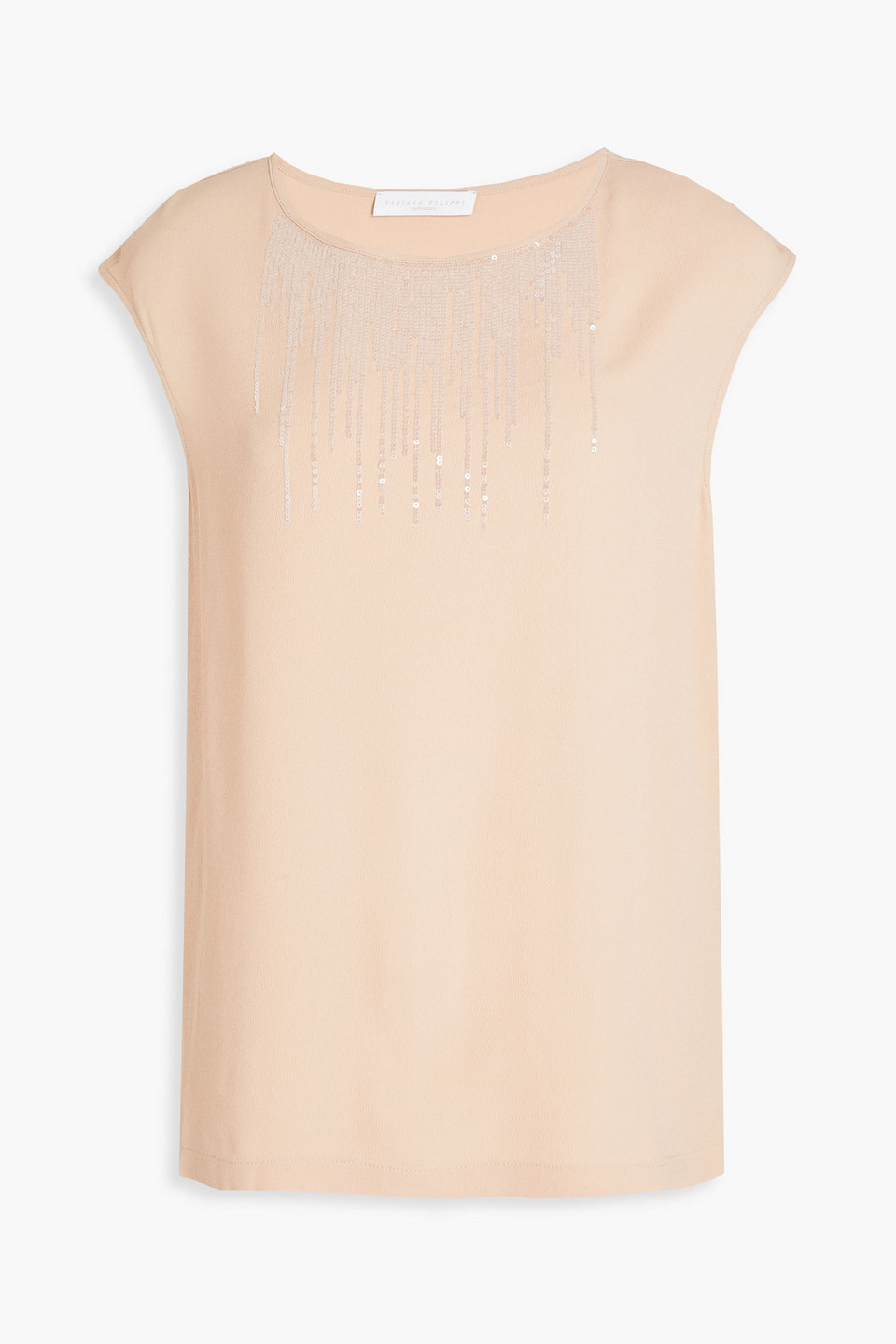 Fabiana Filippi Woman Sequin-embellished Crepe De Chine Top Blush Size 42