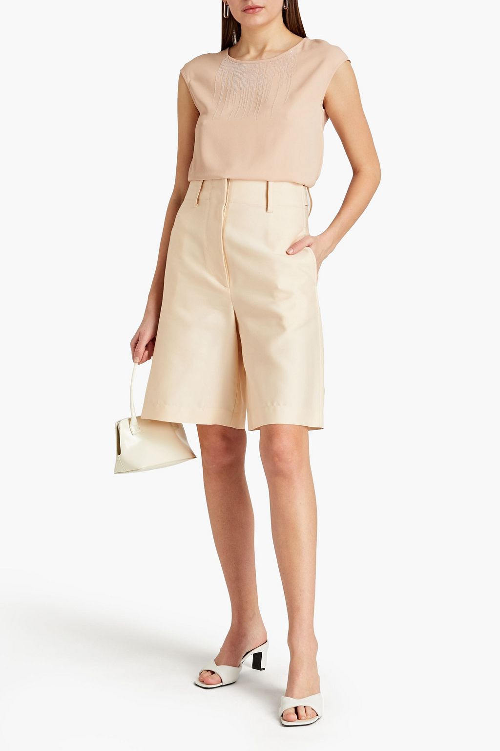 FABIANA FILIPPI Sequin-embellished crepe de chine top