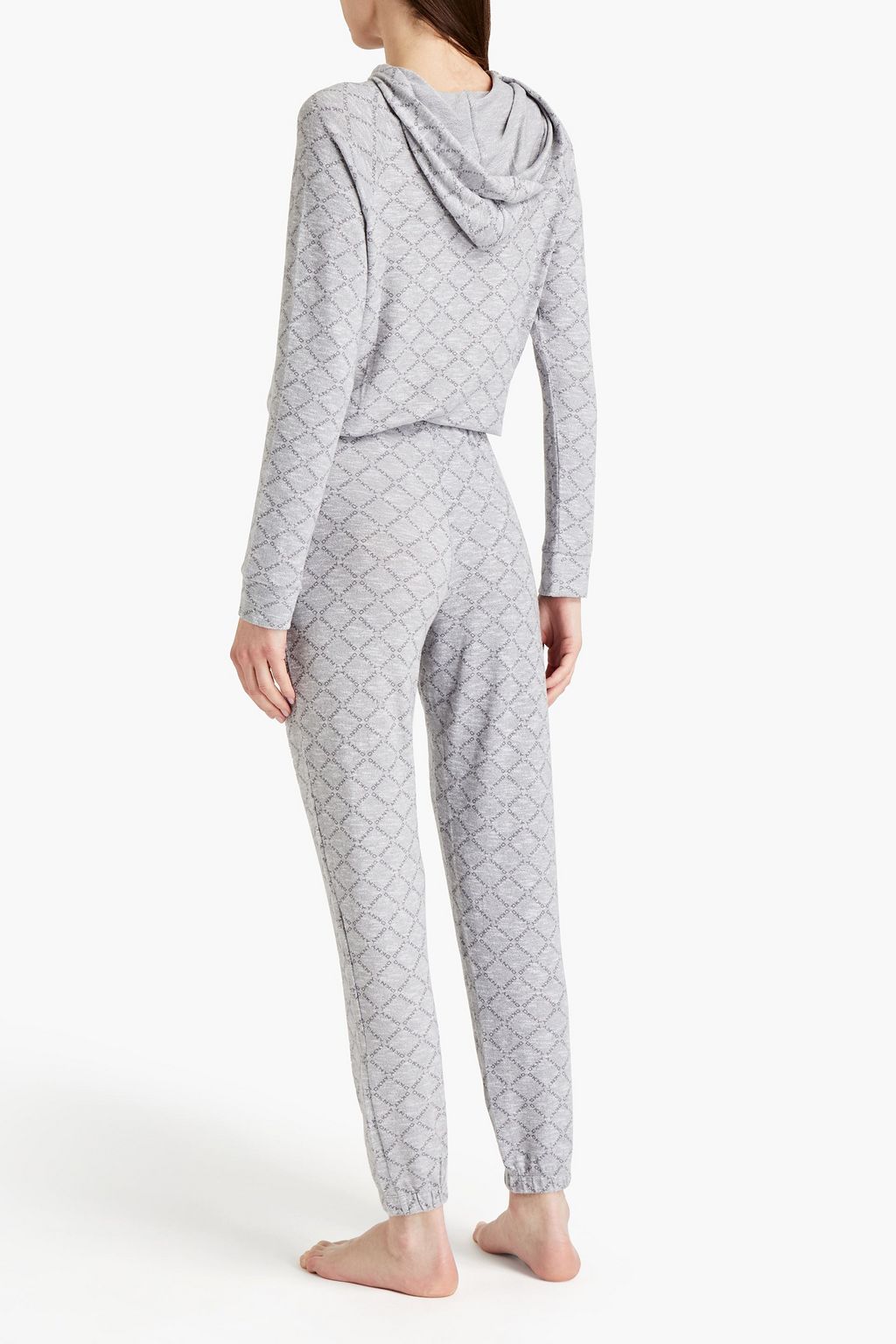 DKNY Printed jersey hooded pajama set