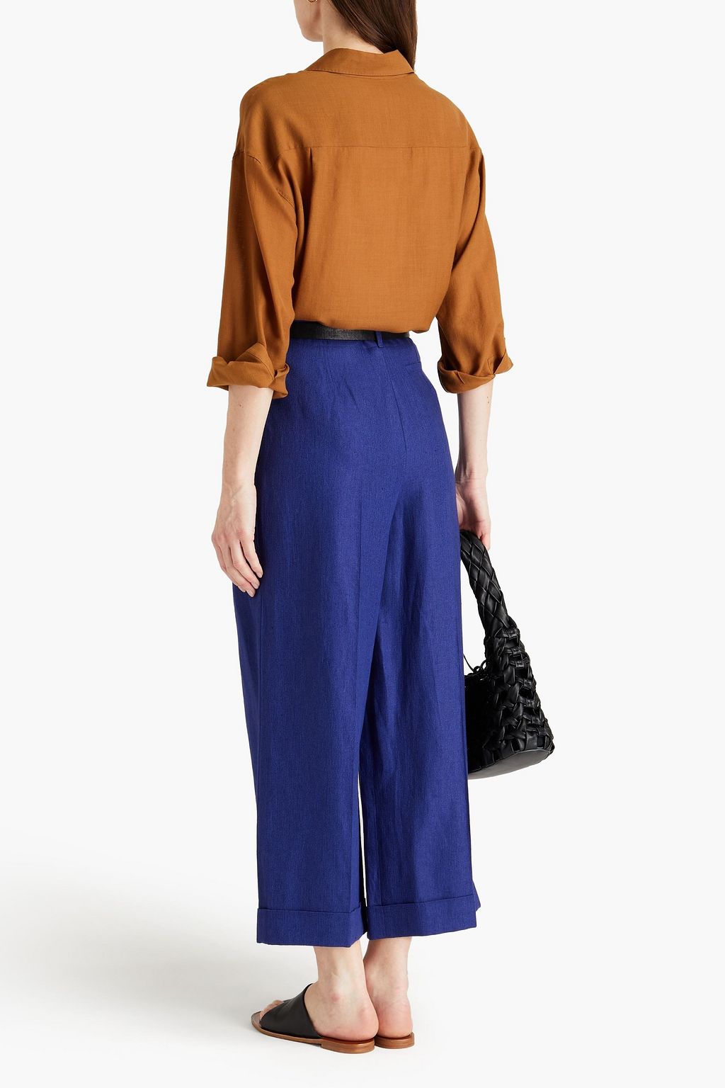 LORO PIANA Killian pleated linen wide-leg pants