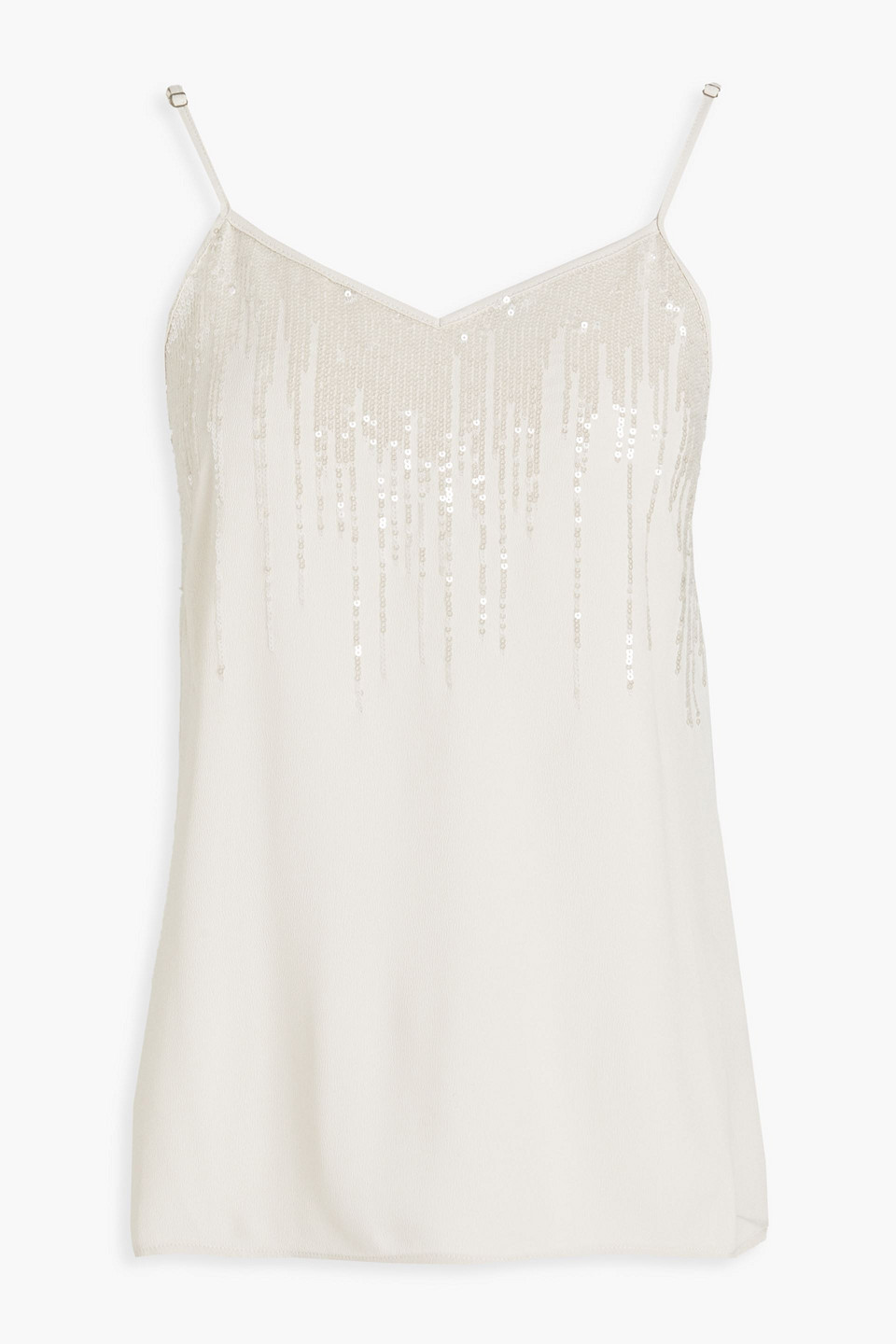 Fabiana Filippi Woman Sequin-embellished Crepe De Chine Camisole Ivory Size 40