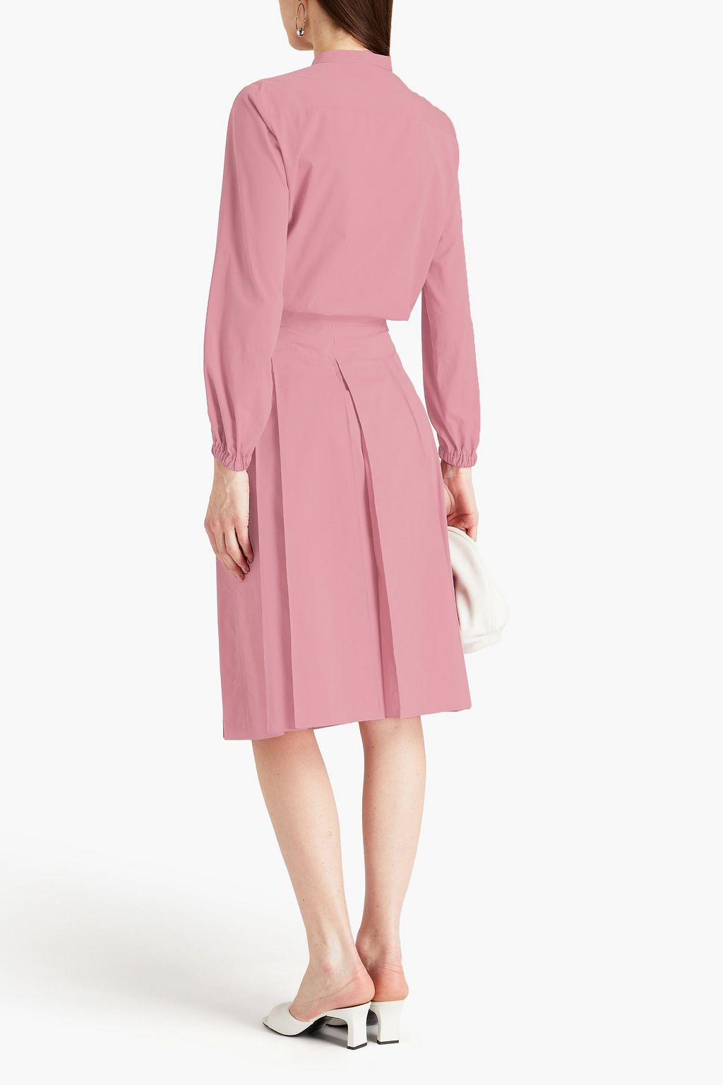 LORO PIANA Ophelia belted cotton and silk-blend wrap skirt