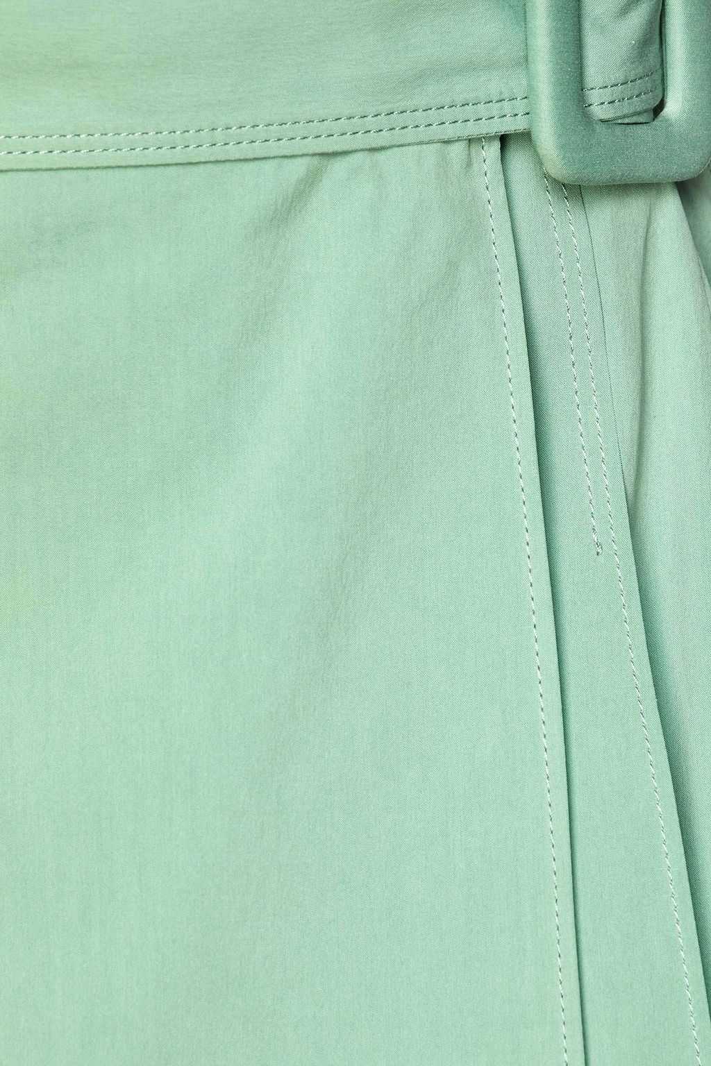 LORO PIANA Ophelia belted cotton and silk-blend wrap skirt