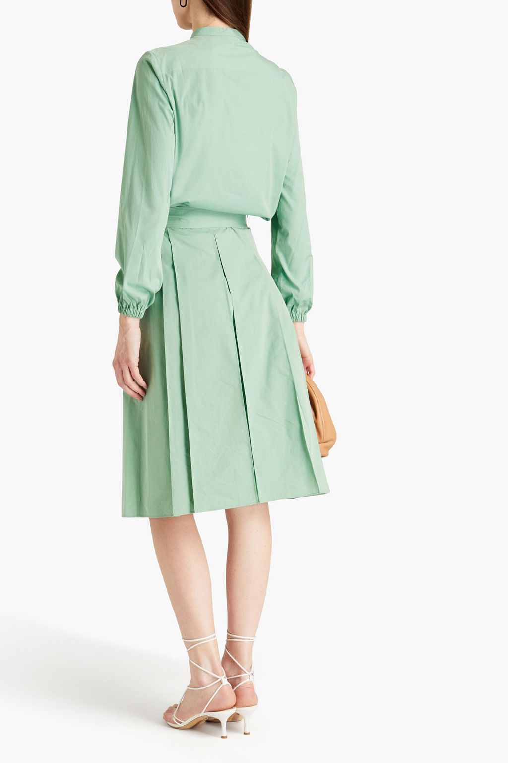 LORO PIANA Ophelia belted cotton and silk-blend wrap skirt