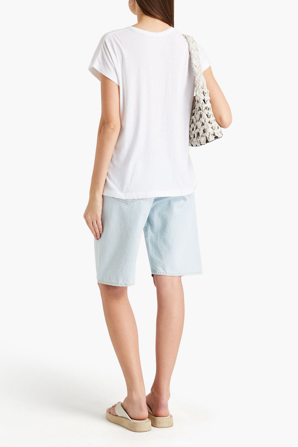 VINCE. Cotton and linen-blend jersey T-shirt