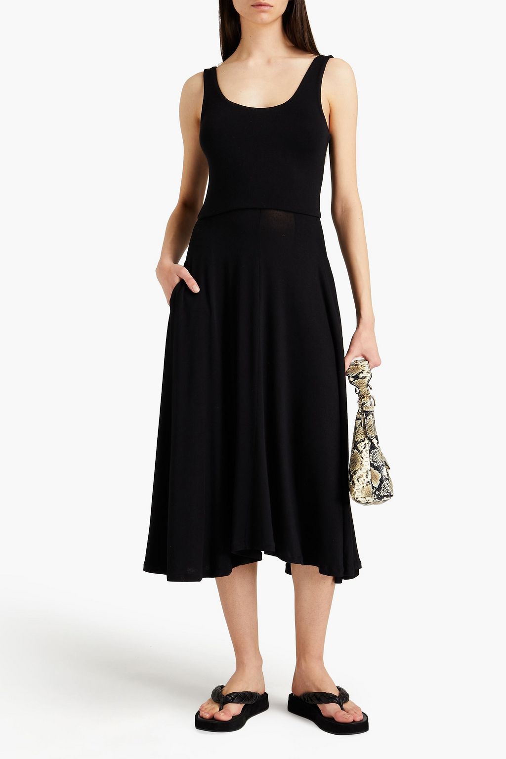 Black Stretch-jersey midi dress | VINCE. | THE OUTNET