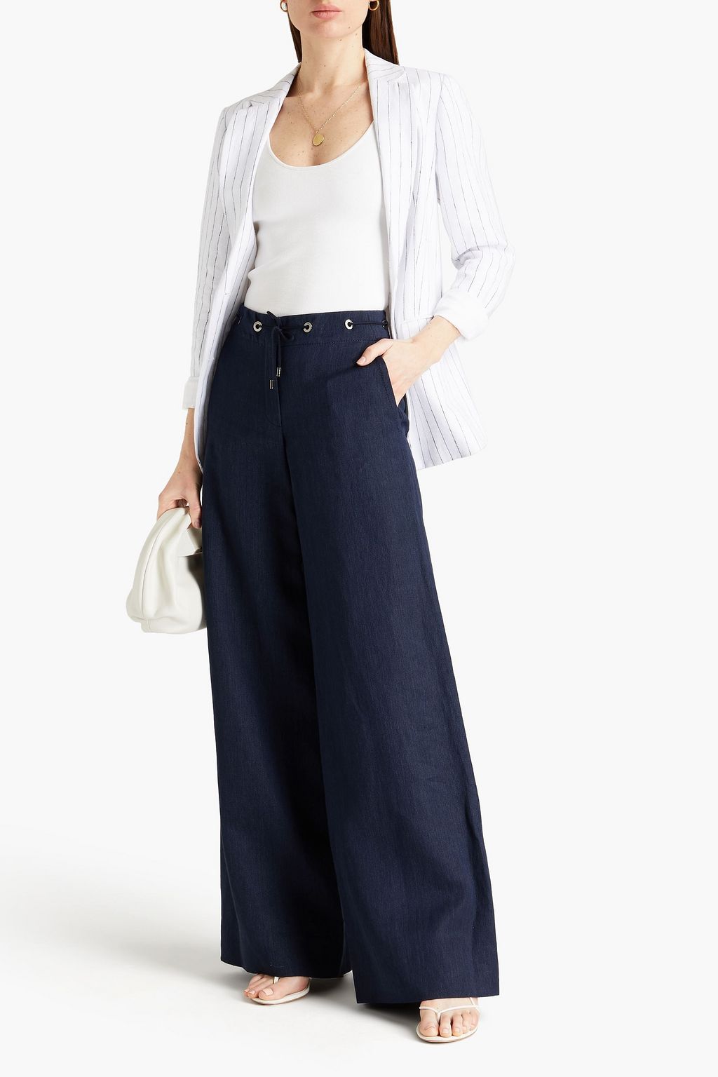 LORO PIANA Linen wide-leg pants