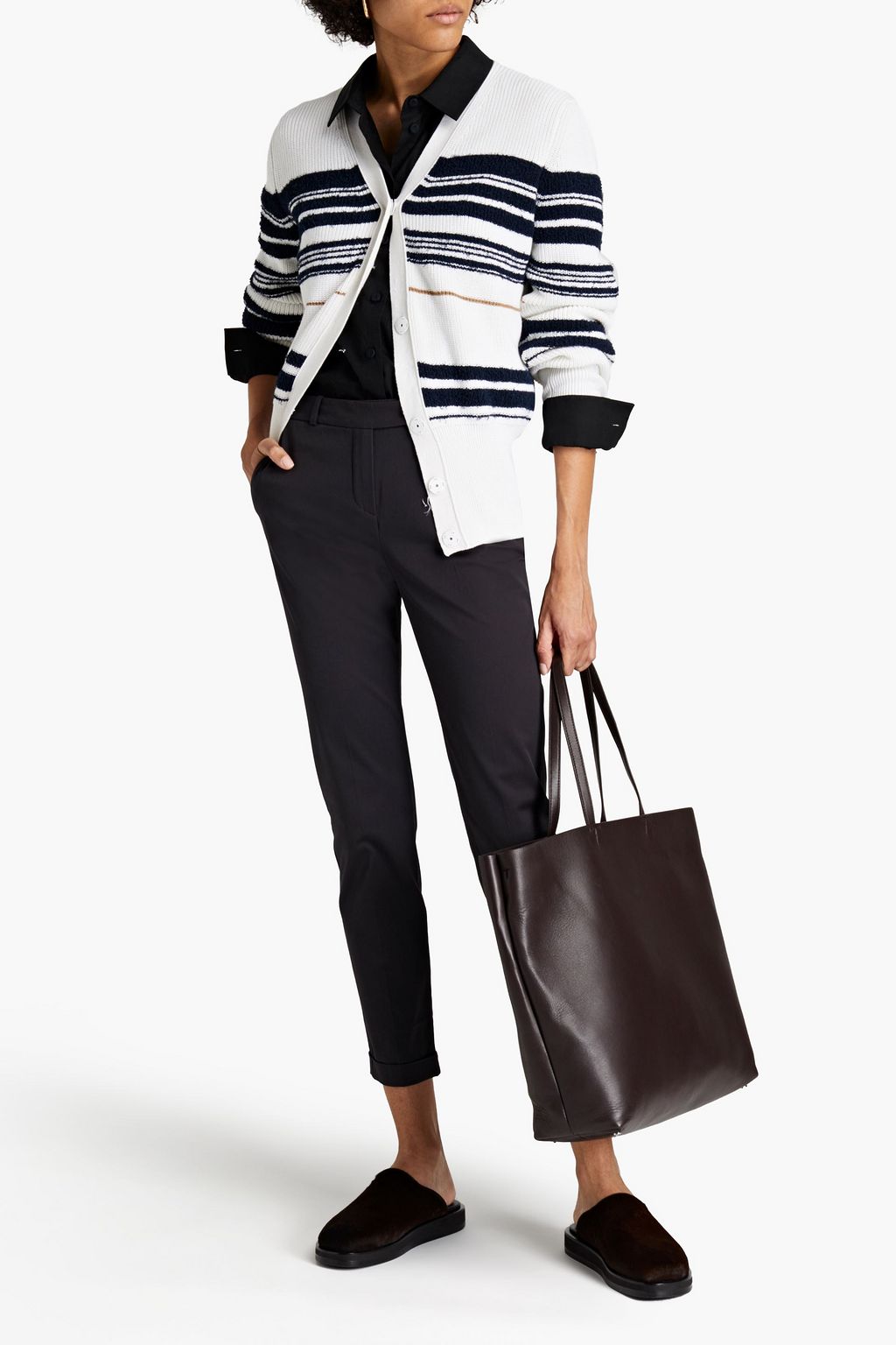 LORO PIANA Cotton-blend gabardine slim-leg pants
