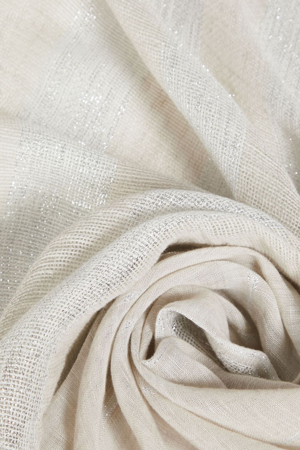 FABIANA FILIPPI Frayed metallic linen-blend gauze scarf