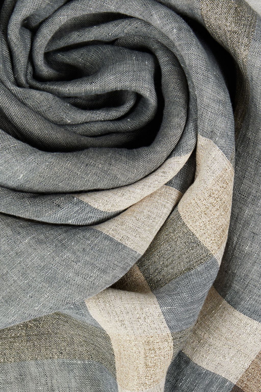 FABIANA FILIPPI Metallic linen-blend gauze scarf