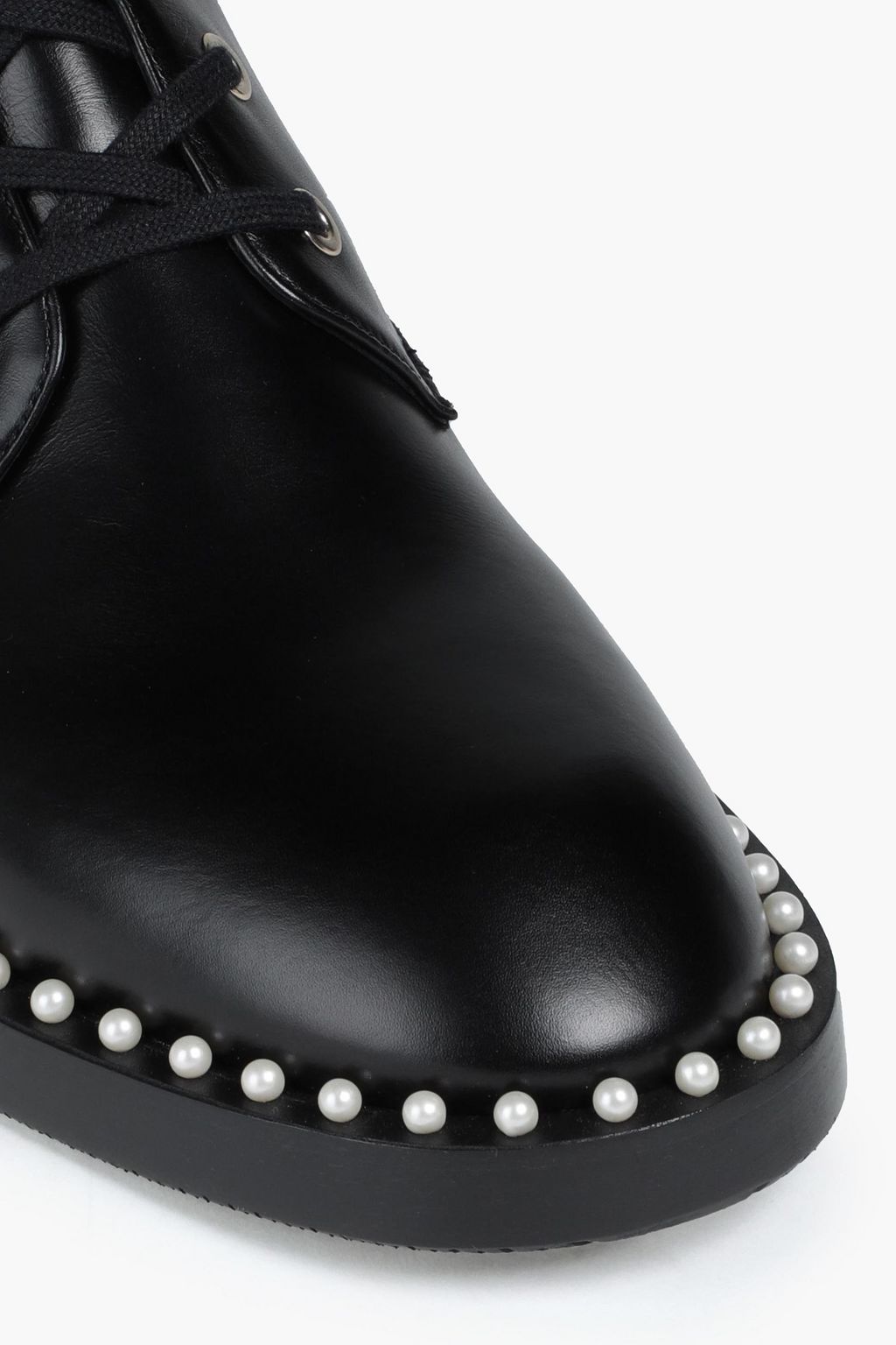 STUART WEITZMAN Sondra フェイクパール付き レザー コンバットブーツ