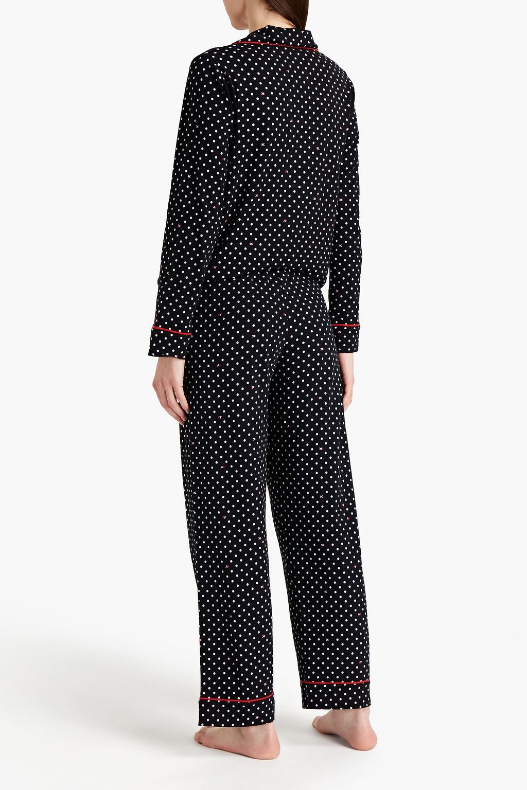 DKNY Polka-dot cotton-blend jersey pajama set