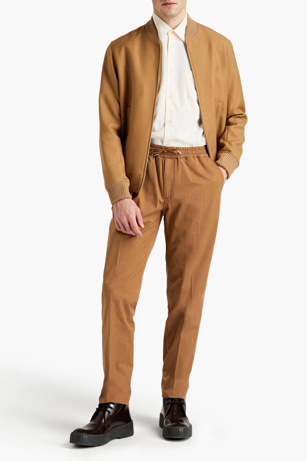 SANDRO Tapered cotton-blend twill pants
