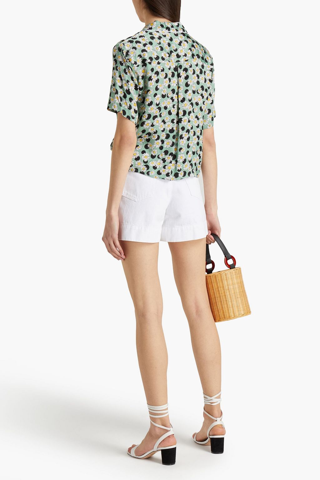 SANDRO Rosa knotted printed twill shirt