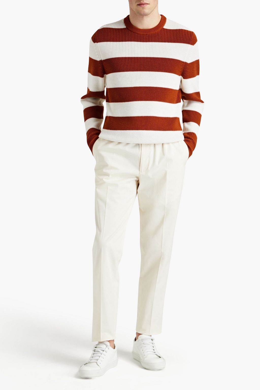 SANDRO Tapered cotton-blend twill pants