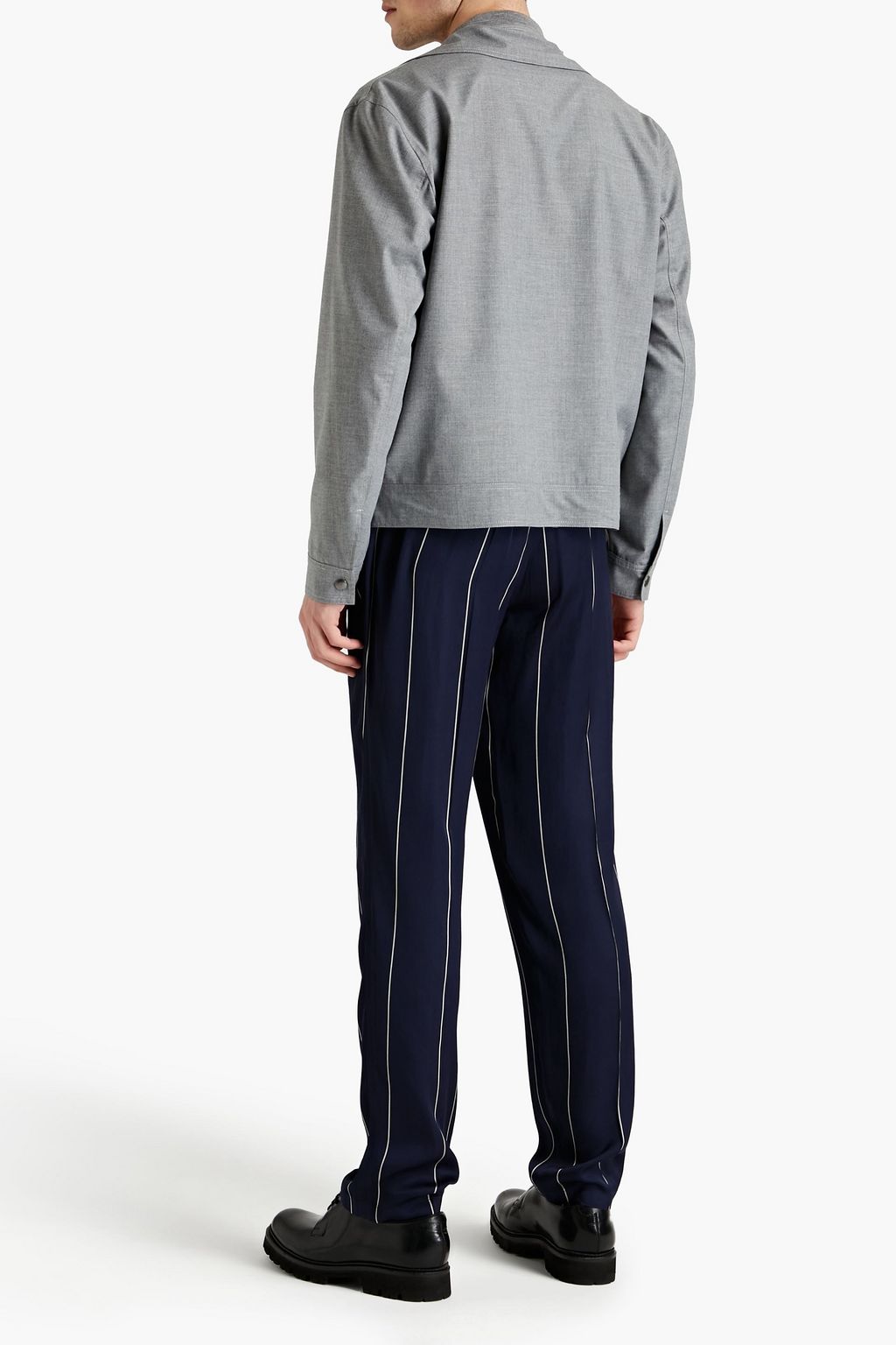 SANDRO Tapered pinstriped twill pants