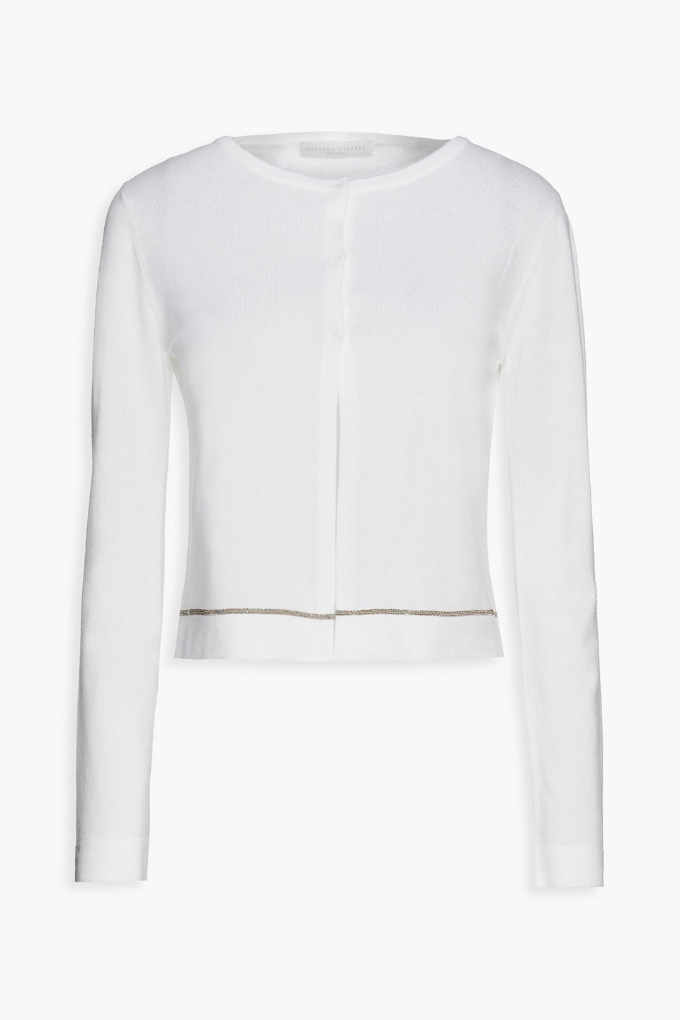 Fabiana Filippi Woman Bead-embellished Cashmere Cardigan Ivory Size 48